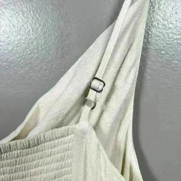 ARITZIA Cowl Neck Strappy A Line Mini Slip Dress White Cream Smocked Back  M - Picture 9 of 10